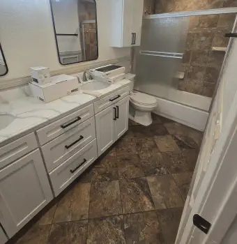 wood framing on a new house under construction